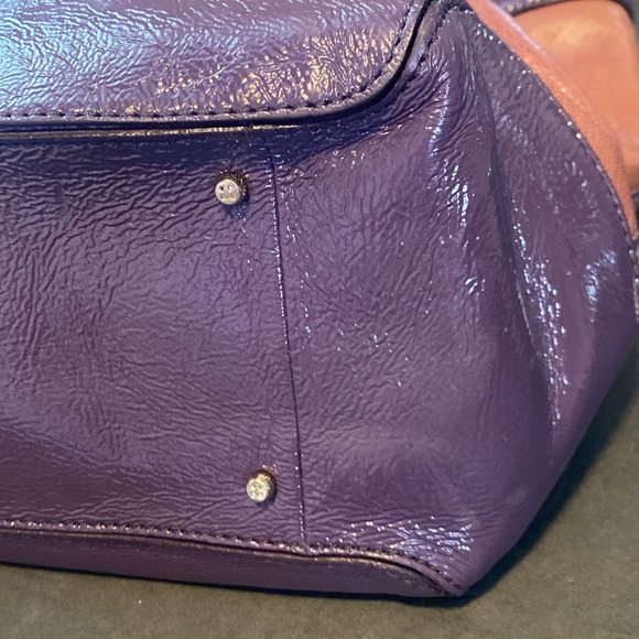 ** FLASH SALE**Noel Kate Spade  purple patent leather and brown tote - Picture 6 of 16